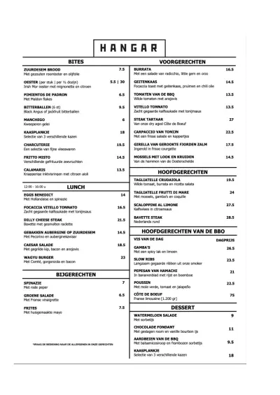 Bekijk menu Hangar