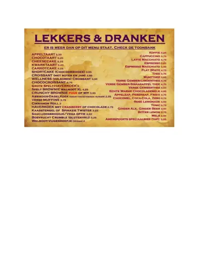 View menu Coffee Corazon