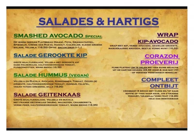 View menu Coffee Corazon