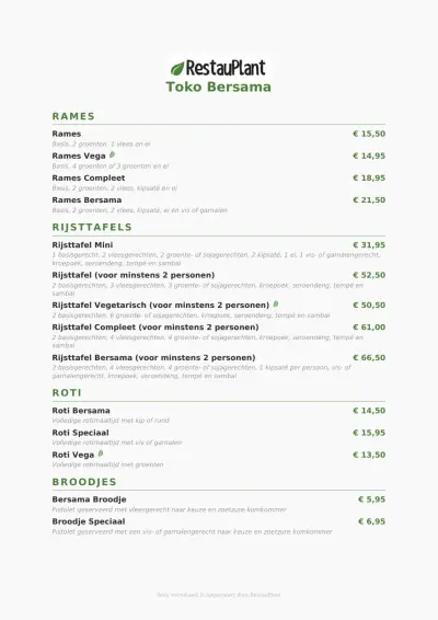 Bekijk menu Toko Bersama - West