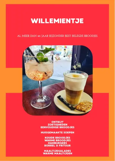 View menu Brasserie Willemientje