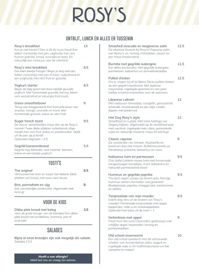 Bekijk menu Rosy's