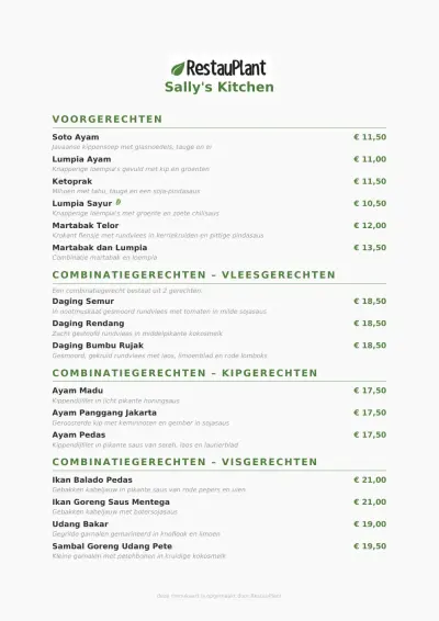 Bekijk menu Sally’s Kitchen