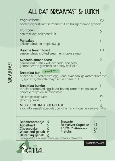 Bekijk menu Miss Central