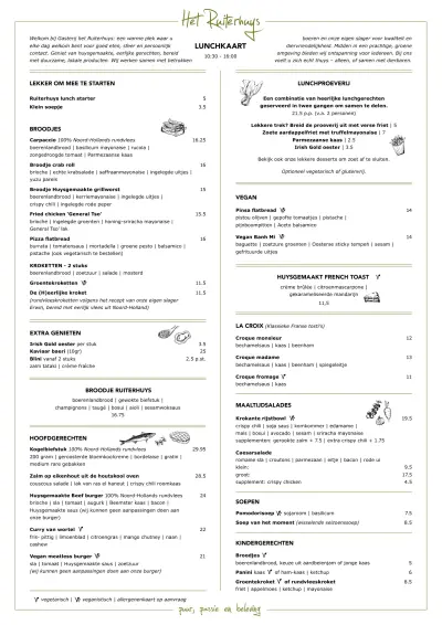 View menu Restaurant Het Ruiterhuys