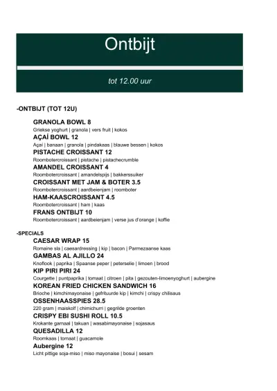 Bekijk menu Mooij Alkmaar