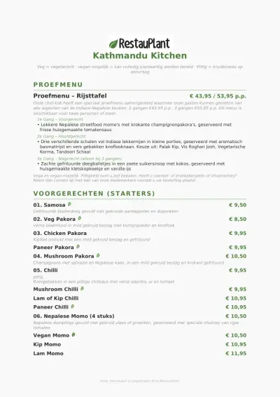 Bekijk menu Kathmandu