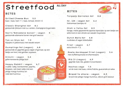 View menu BAZ Restaurant