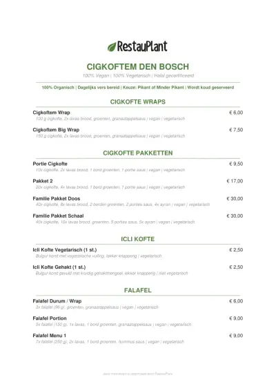 View menu Çigköftem - Den Bosch