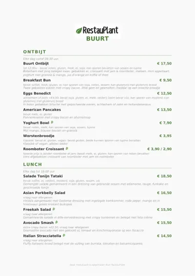 Bekijk menu BUURT