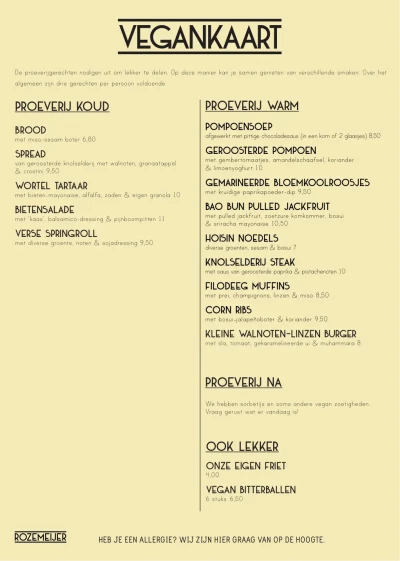 Bekijk menu Rozemeijer