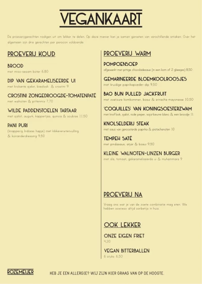 Bekijk menu Rozemeijer