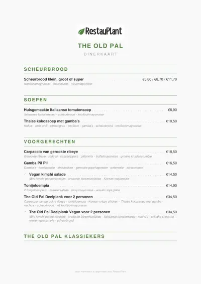 Bekijk menu The Old Pal