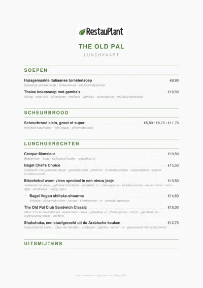 Bekijk menu The Old Pal
