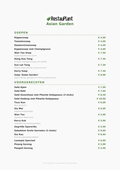 Bekijk menu Asian Garden