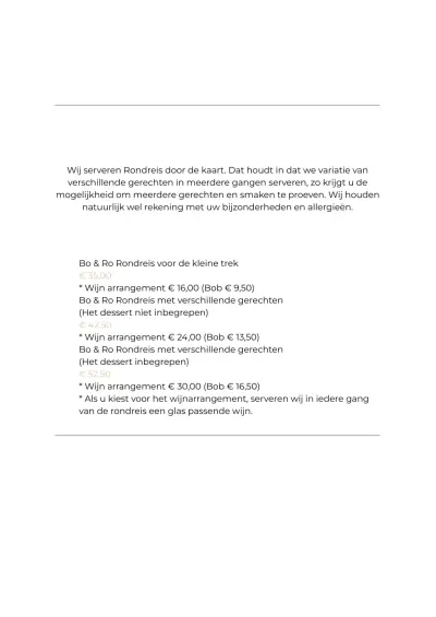 Bekijk menu Restaurant Bo & Ro
