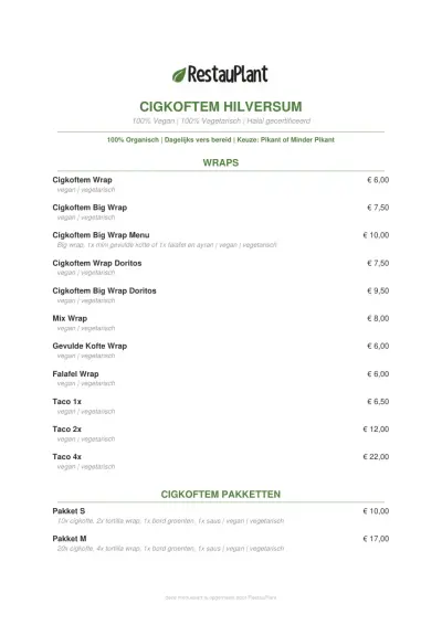View menu Cigkoftem - Hilversum