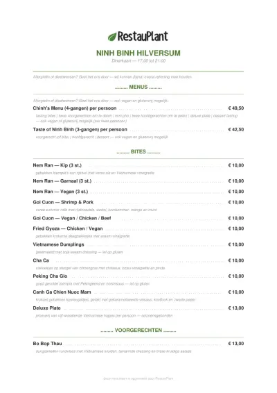 Bekijk menu Ninh Binh