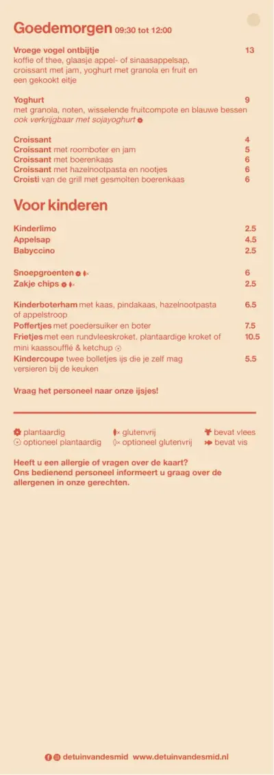 View menu De tuin van de smid