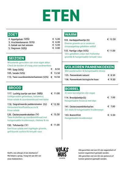 Bekijk menu Volkshuis Deventer