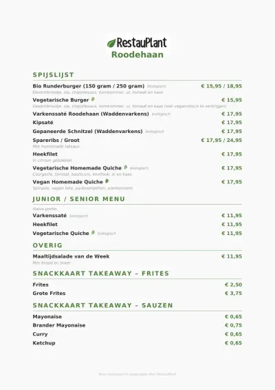 Bekijk menu Roodehaan eten & drinken
