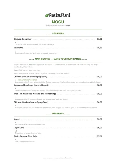 Bekijk menu MOGU Malatang