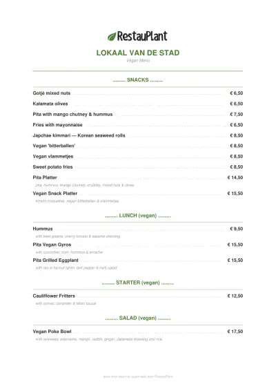 Bekijk menu Lokaal van de Stad