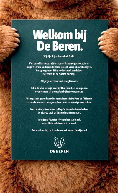 Bekijk menu Restaurant De Beren - Den Bosch