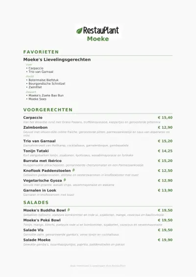 Bekijk menu Moeke - Ede
