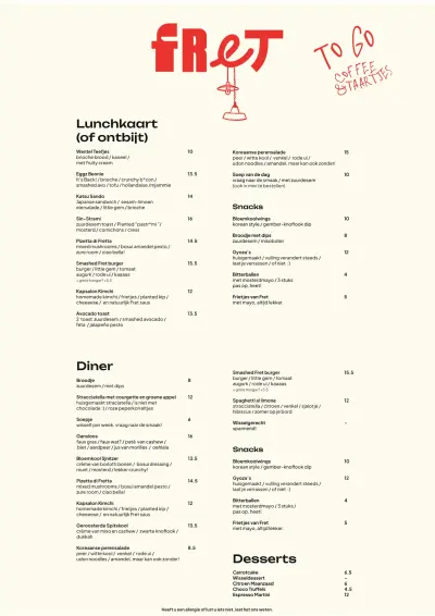 Bekijk menu Fret