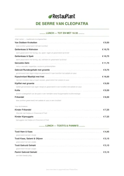 View menu De Serre van Cleopatra