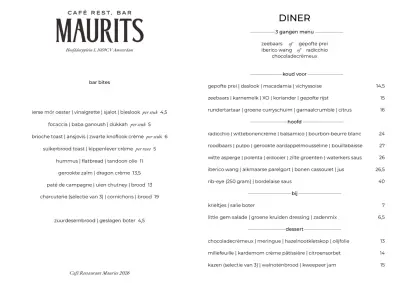 Bekijk menu Cafe Maurits