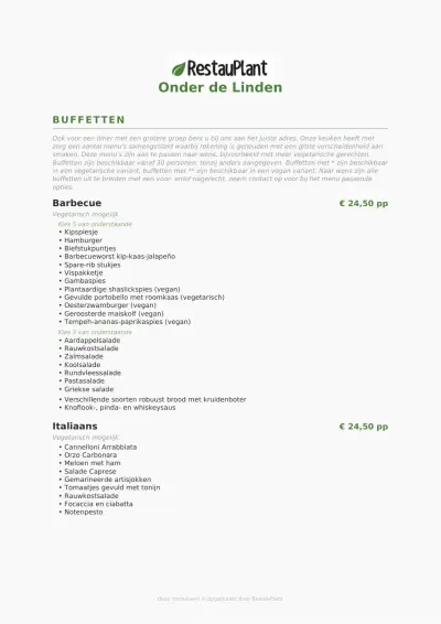 Bekijk menu Onder de Linden