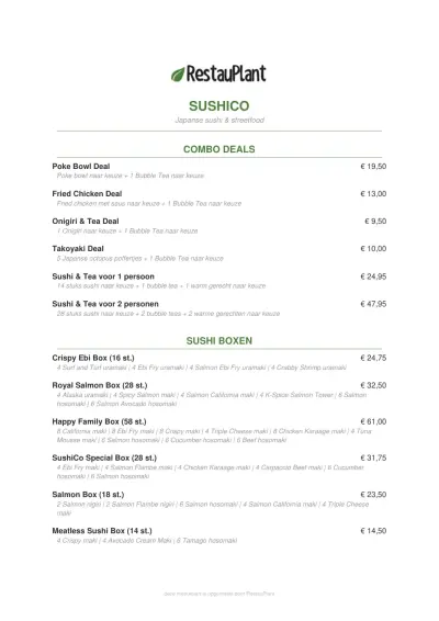 Bekijk menu SushiCo