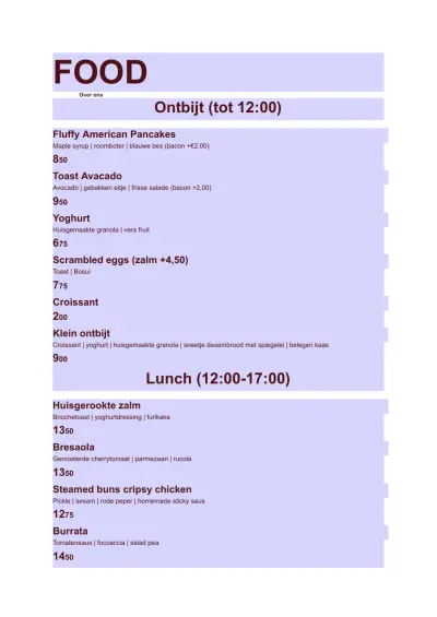 Bekijk menu Restaurant Het Magazijn