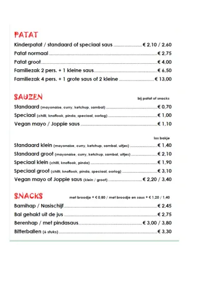 Bekijk menu Cafetaria Onder de Molen