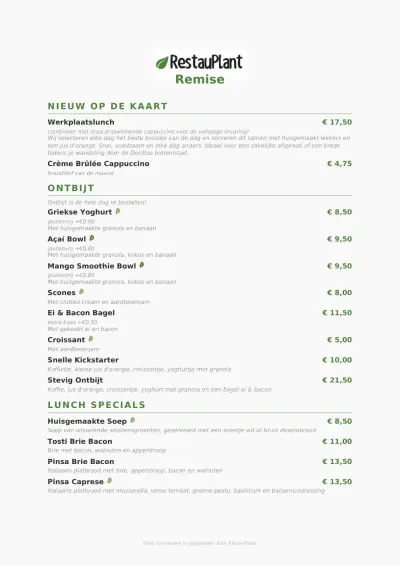View menu De Remise