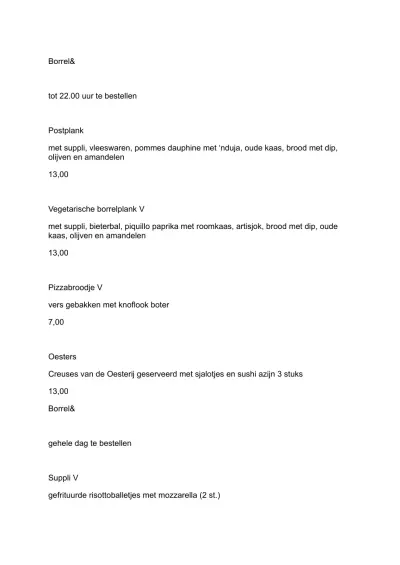 Bekijk menu Post