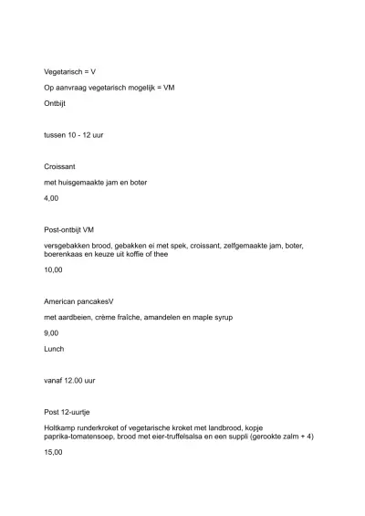 Bekijk menu Post