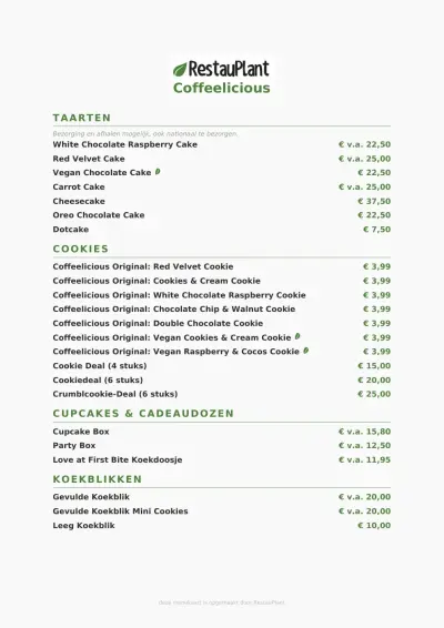 View menu Coffeelicious