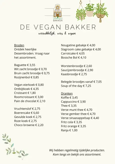 Bekijk menu De Vegan Bakker