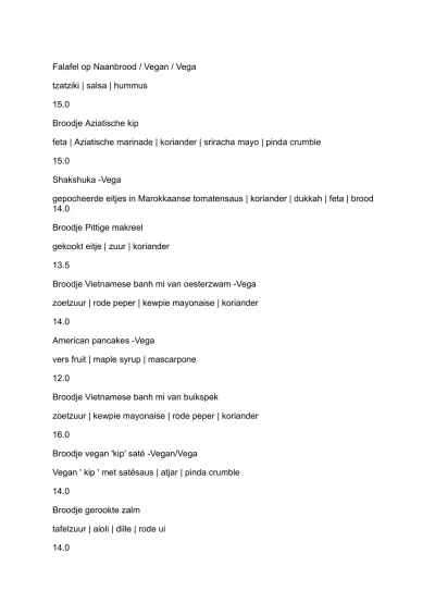 View menu De Herberg