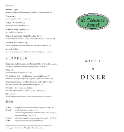 Bekijk menu De Zeeuwse Hemel