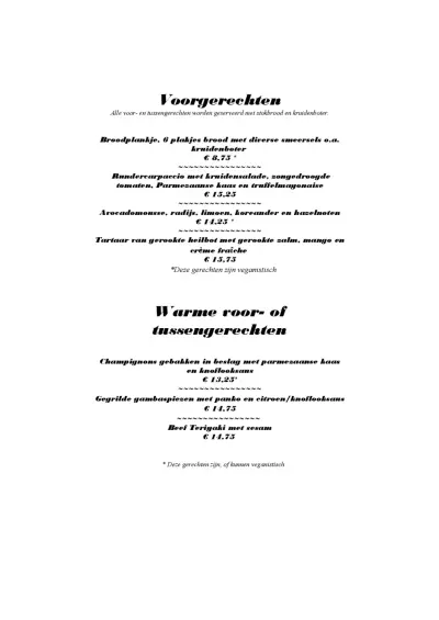 View menu De Poort Van Assen