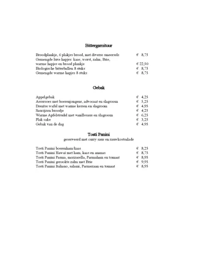 View menu De Poort Van Assen