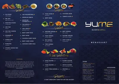 View menu Yume Sushi Assen