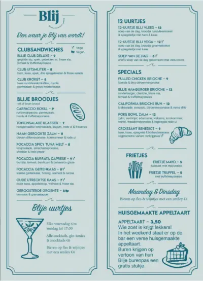 Bekijk menu Blij aan de Vecht