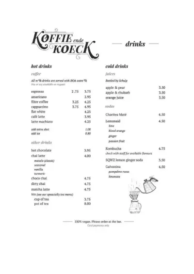 View menu Koffie ende Koeck
