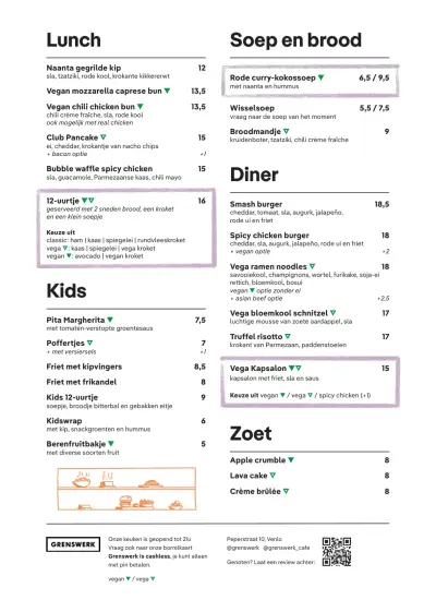 Bekijk menu Café Grenswerk