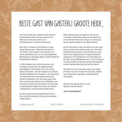 Bekijk menu Gasterij Groote Heide